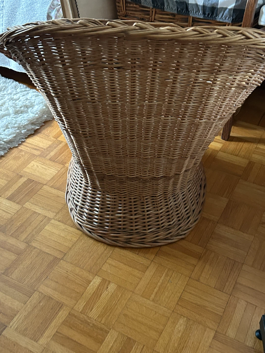 Wicker Accent Chair with Black Cushion - photo 3