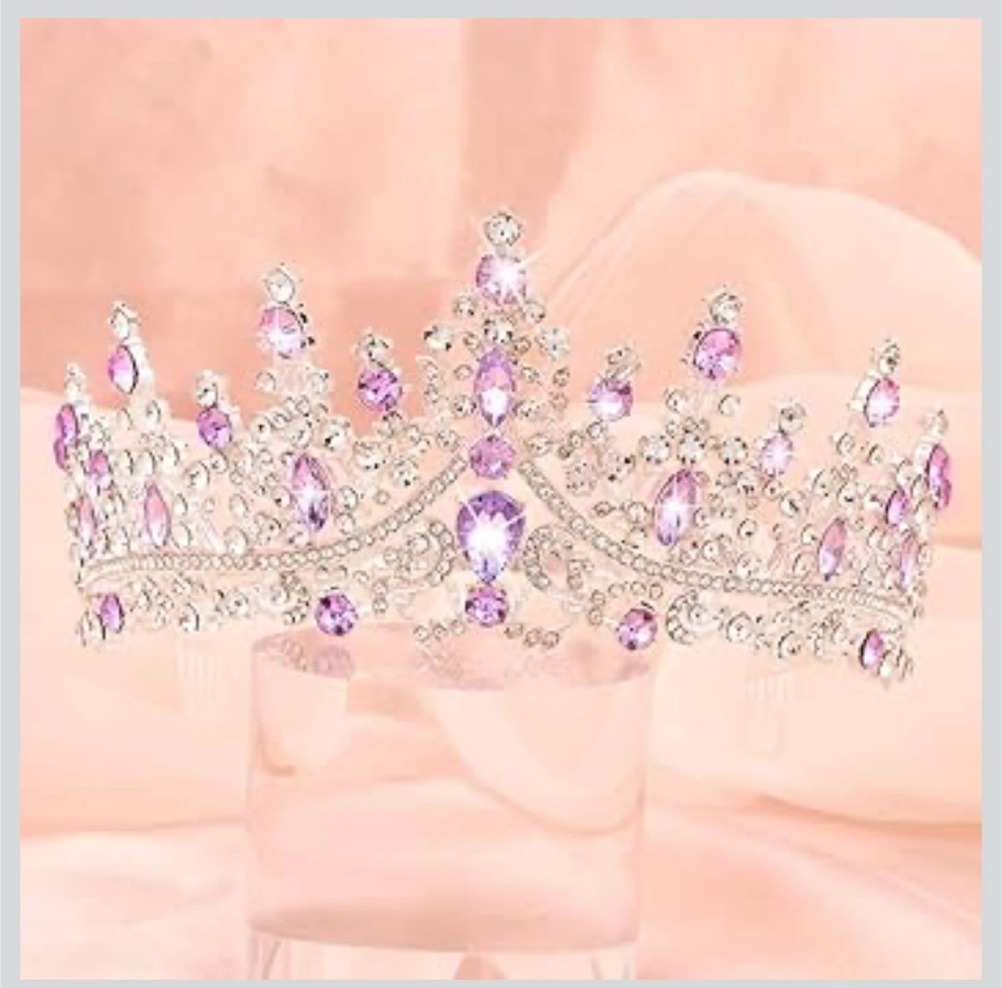 Beaded Purple Strapless Prom Dress with Petticoat & Crown - photo 5