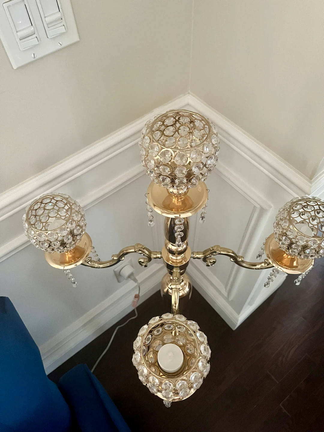 Gold Candelabra with Crystal Accents - photo 3