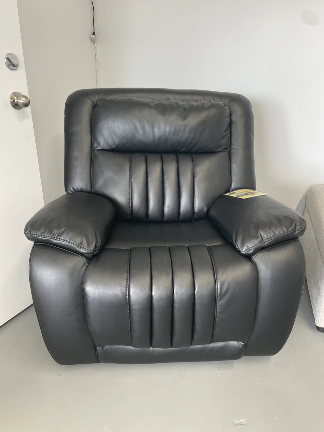 Black Faux Leather Recliner Chair