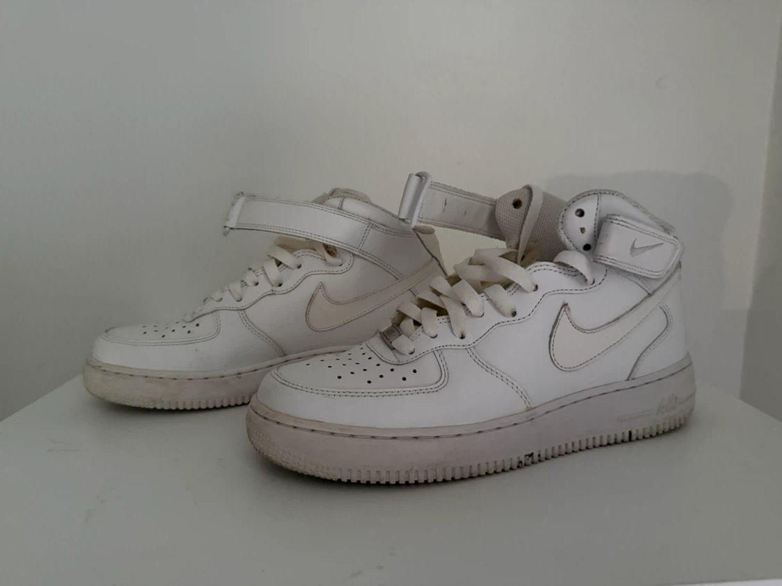 Nike Air Force 1 Mid White Sneakers - photo 2