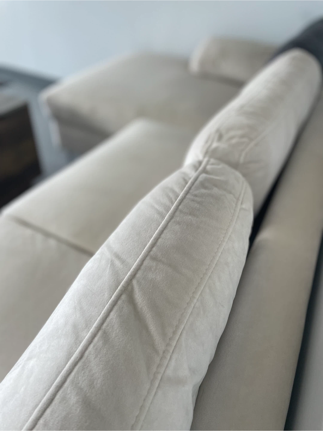 Beige coloured sectional sofa