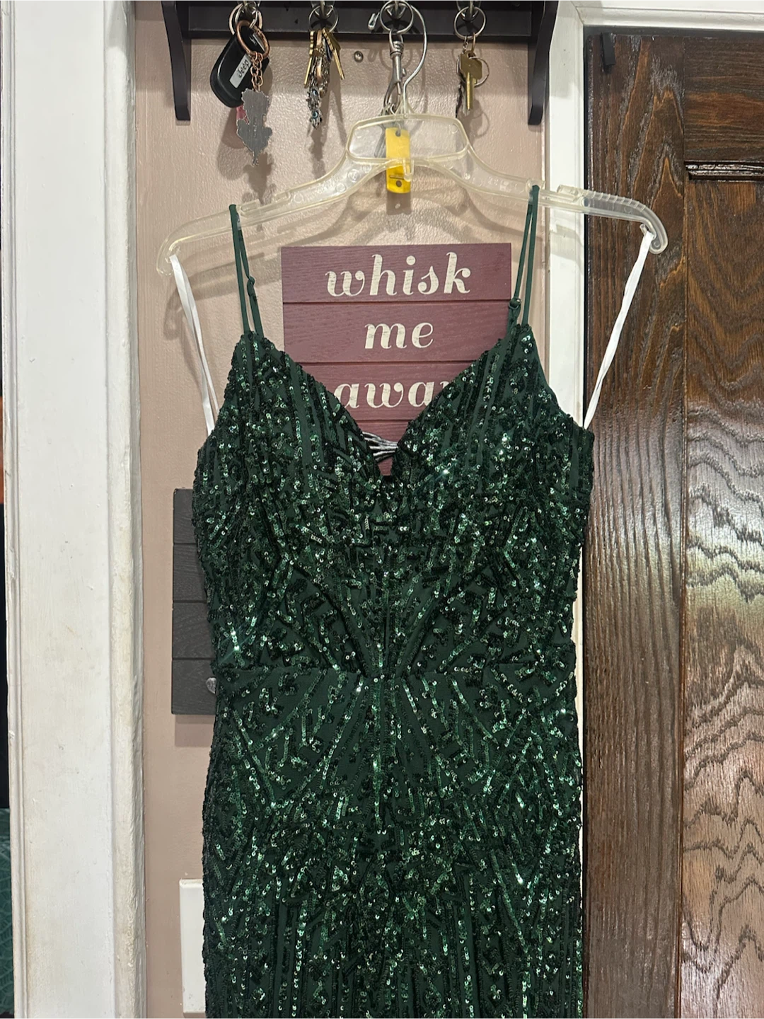 Windsor Sequin Green Gown - Size L - photo 2
