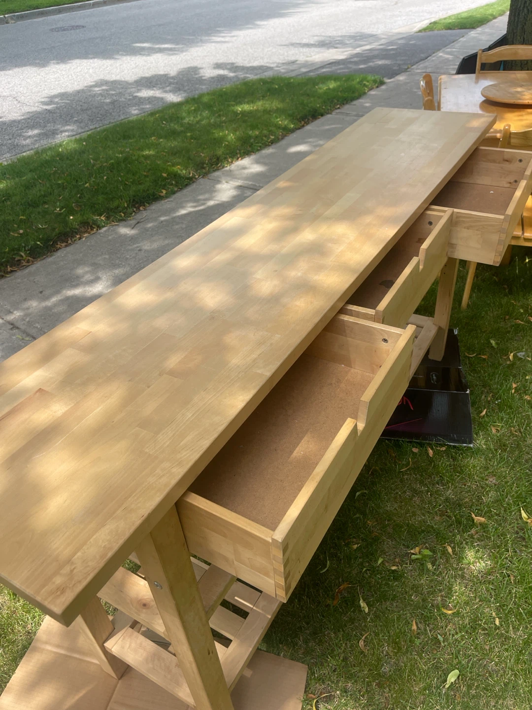 Wooden Console Table with Drawers and Shelves - photo 2