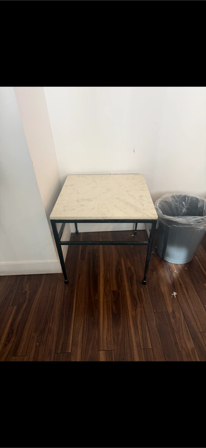 Real marble side table