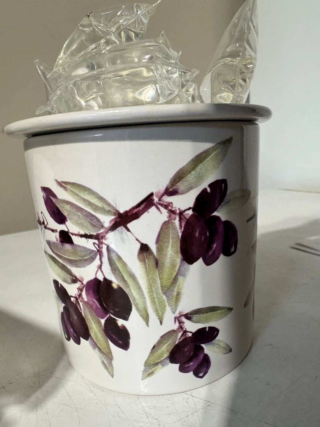 Olive Pattern Ceramic dip holder