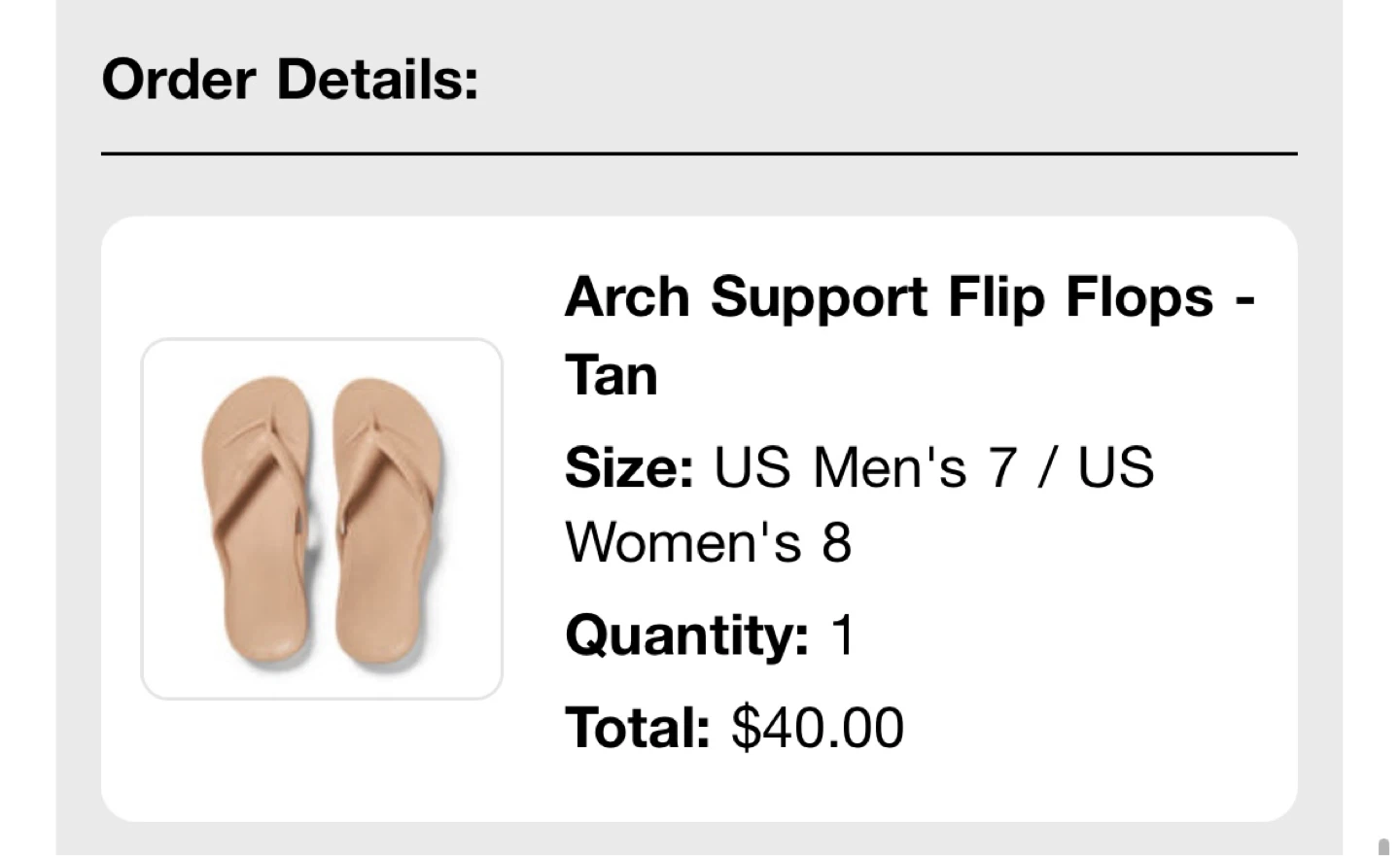 Arch Support Flip Flops - Tan