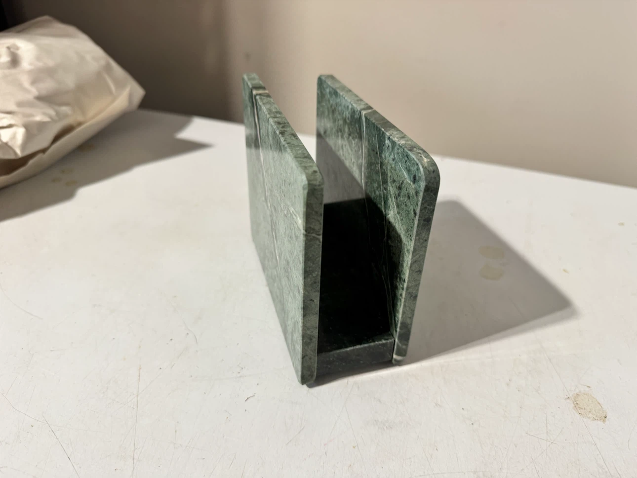 Green Marble Napkin Holder and lazy Susan. - photo 3