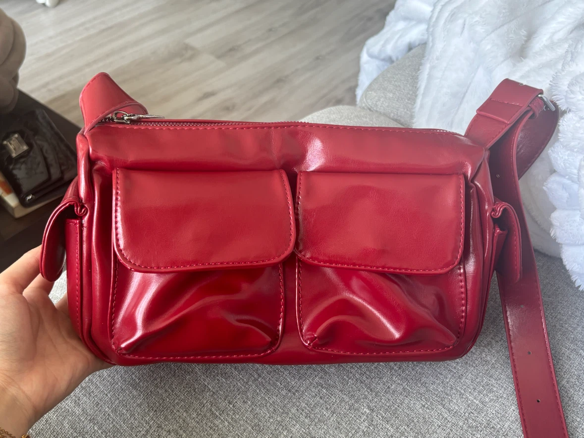 Red Leather Shoulder Bag - photo 2