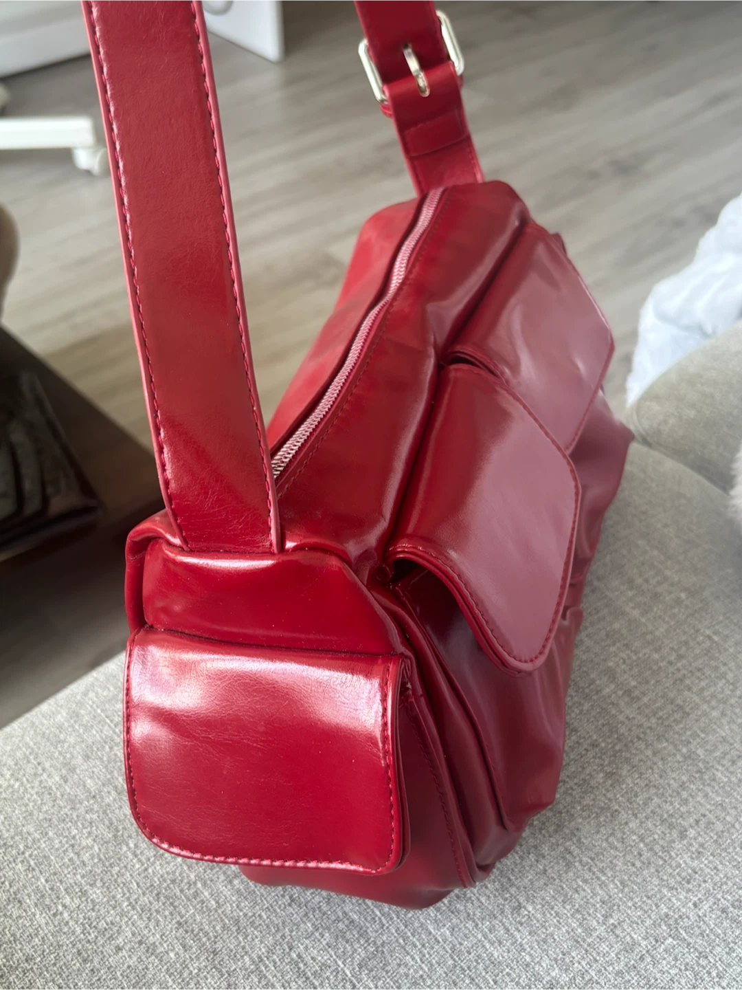 Red Leather Shoulder Bag - photo 3