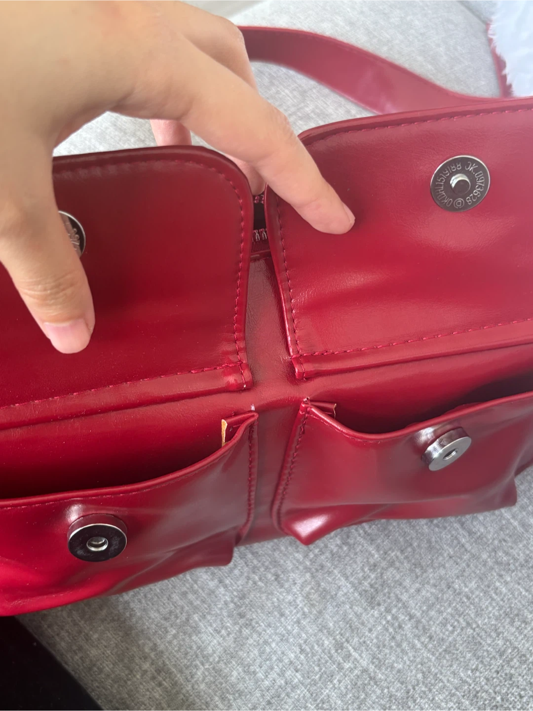 Red Leather Shoulder Bag - photo 5