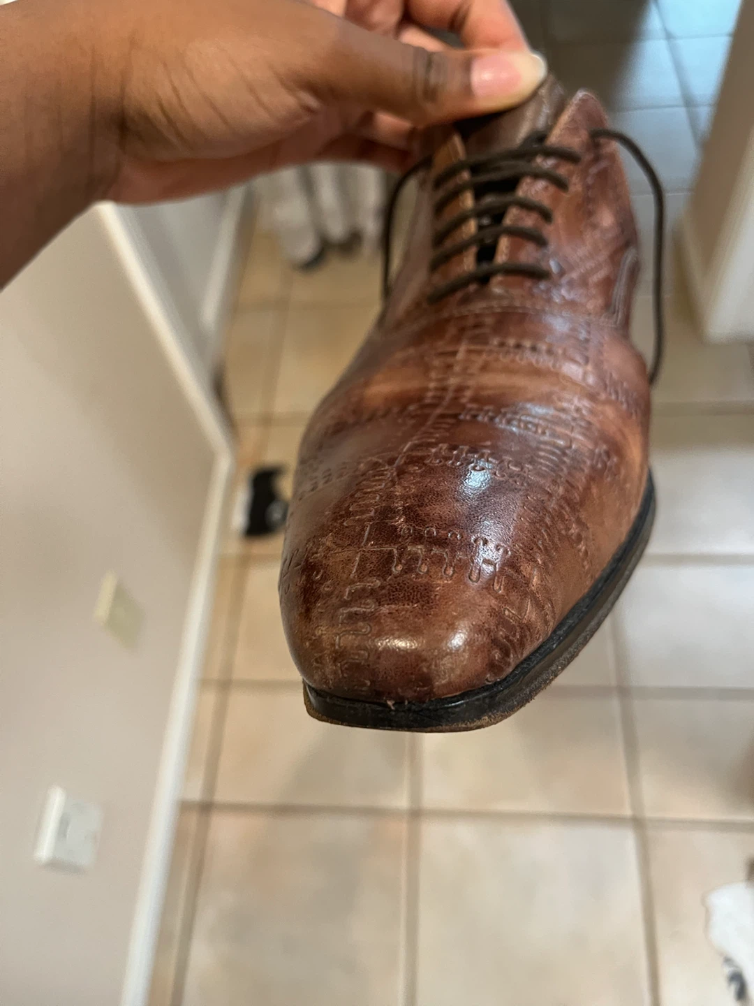 Men's Brown Leather Oxford Dress Shoes