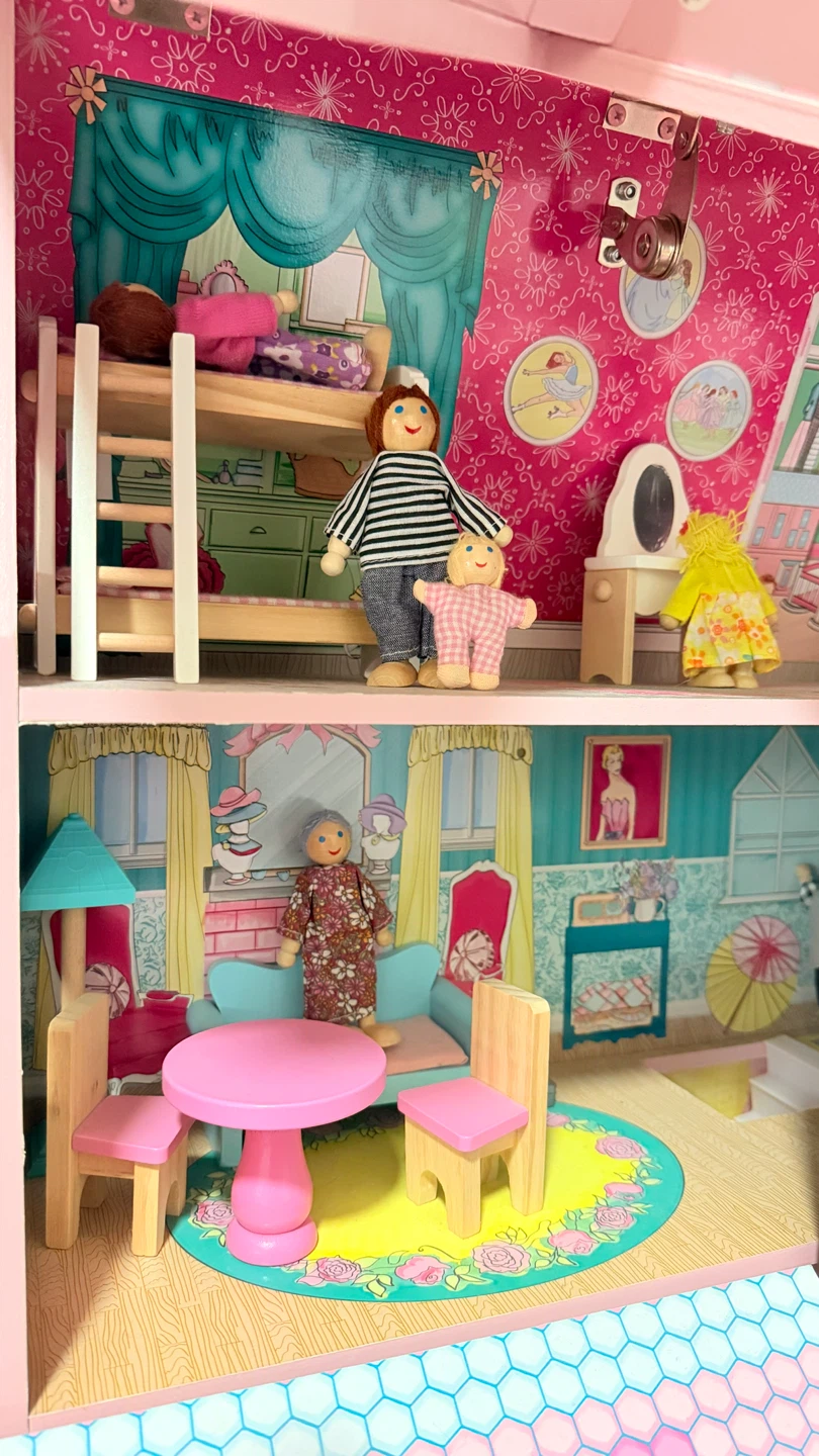 KidKraft Pink wooden Dollhouse with Figures and Furniture - photo 3