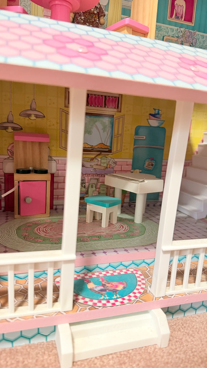 KidKraft Pink wooden Dollhouse with Figures and Furniture - photo 4