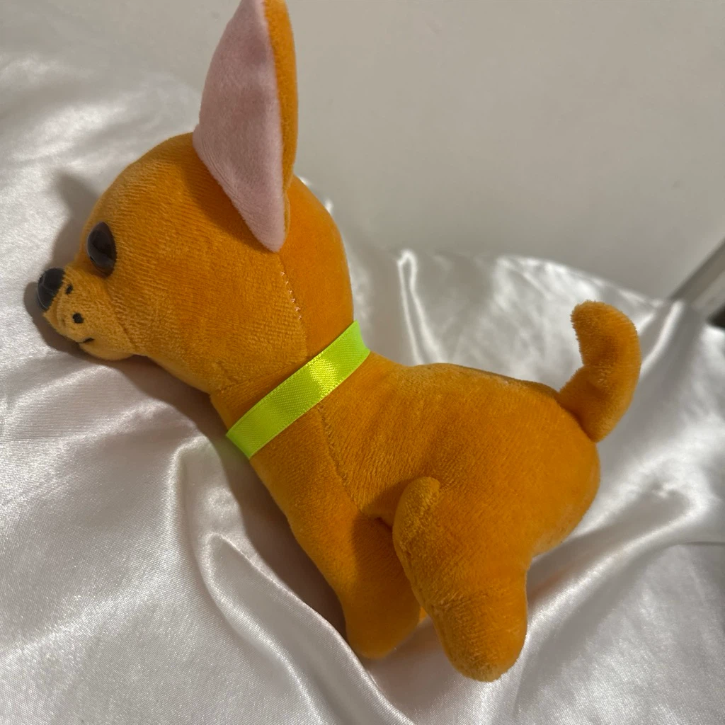 Orange Plush Dog Toy with Green Collar - photo 2