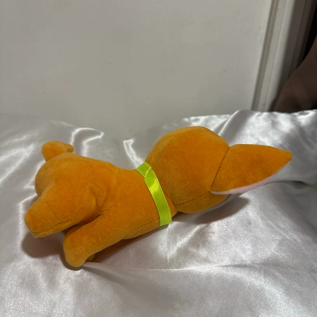 Orange Plush Dog Toy with Green Collar - photo 3