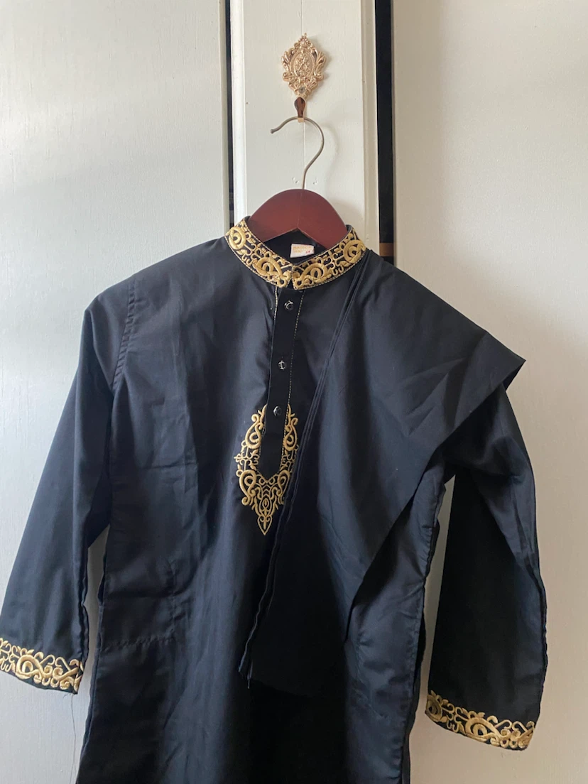 Black Kurta with Gold Embroidery