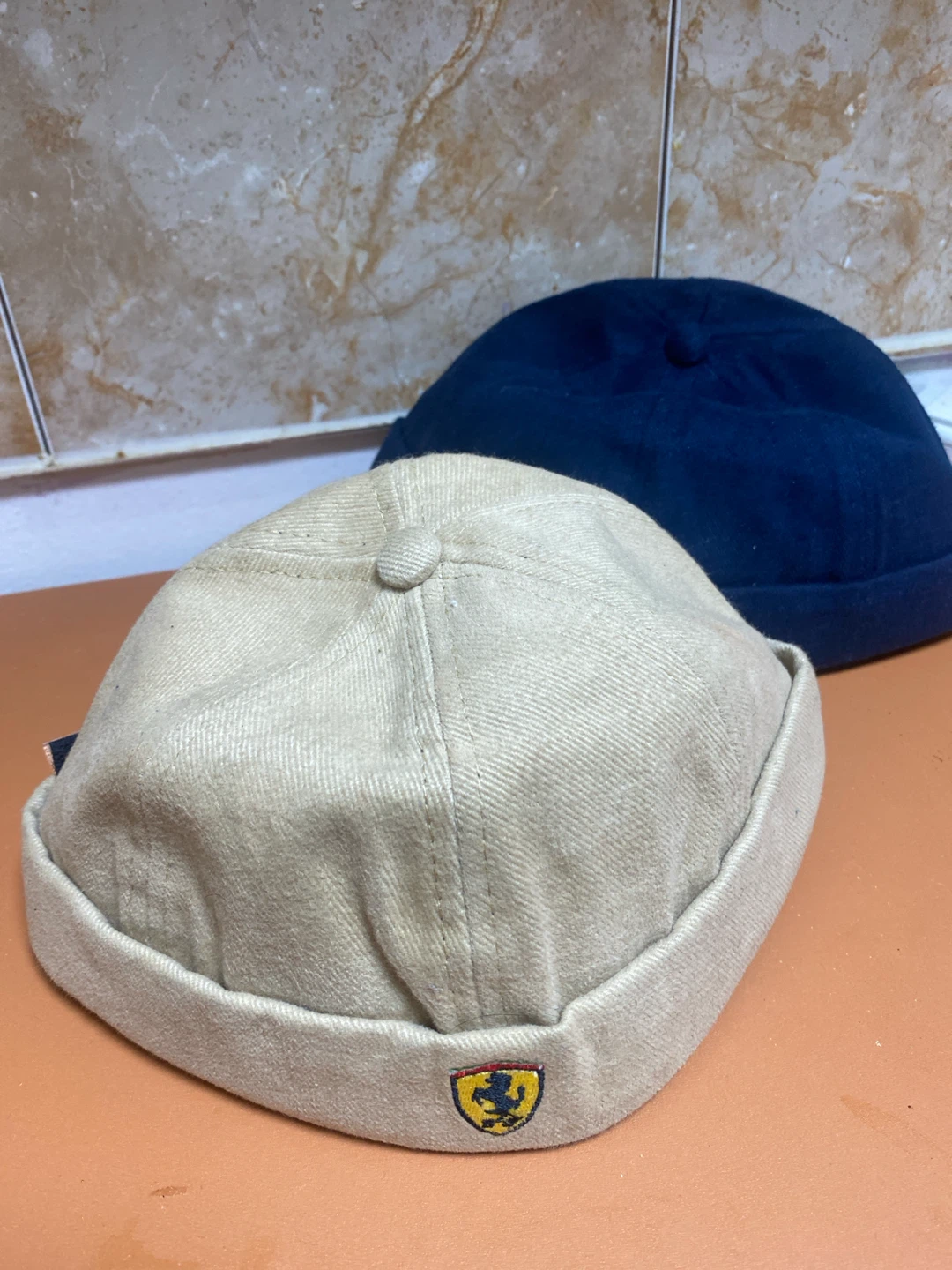 Beige Docker Hat with Ferrari Logo - photo 2