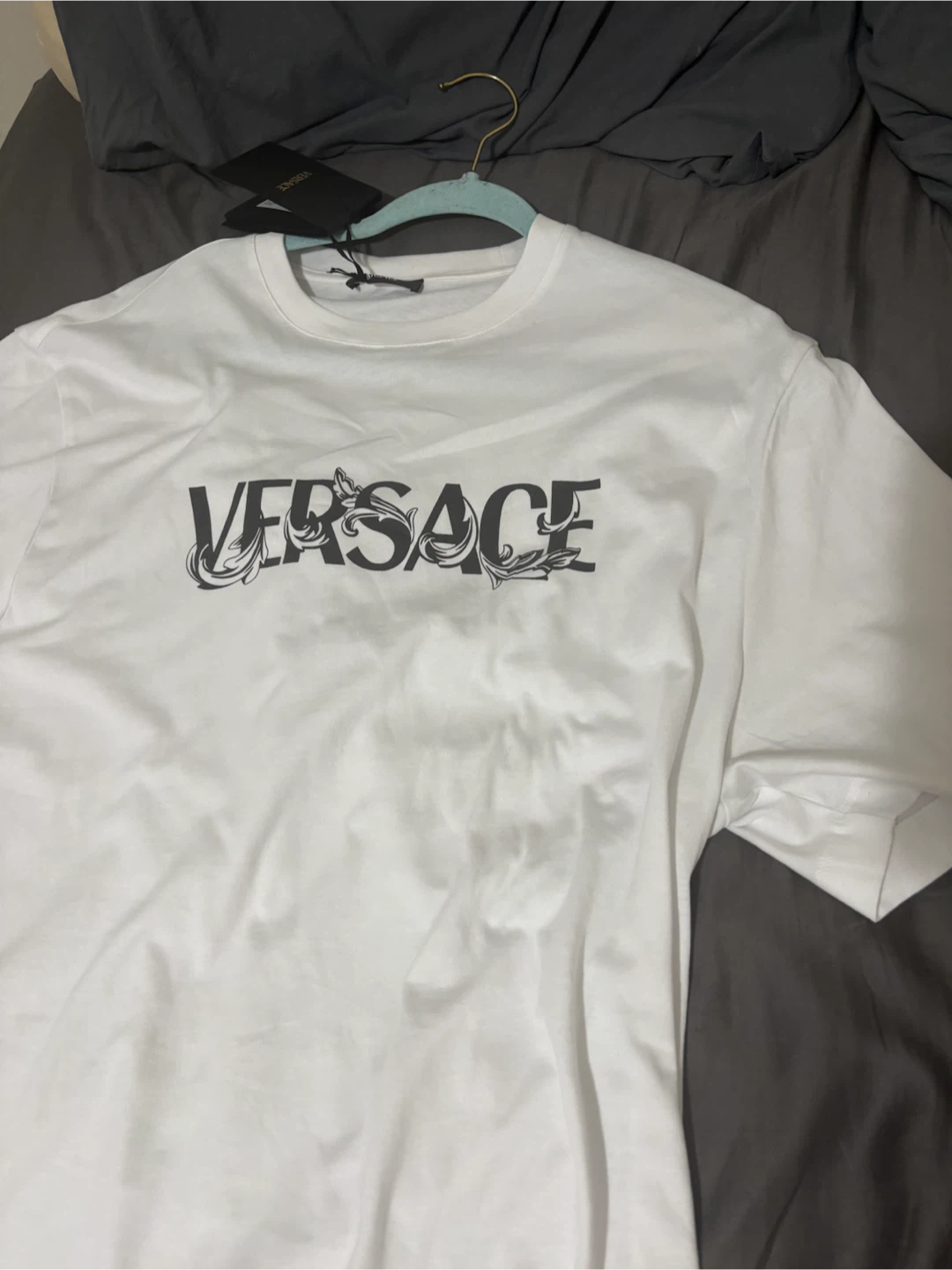 Versace White Logo Graphic T-Shirt – Size Large