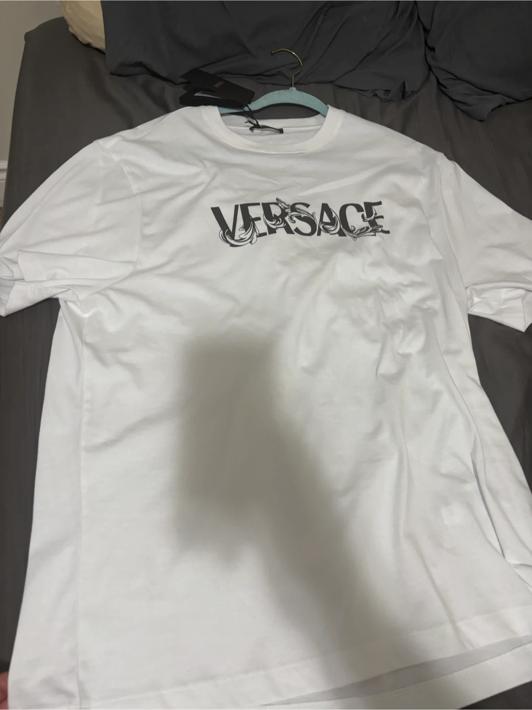 Versace White Logo Graphic T-Shirt – Size Large - photo 2