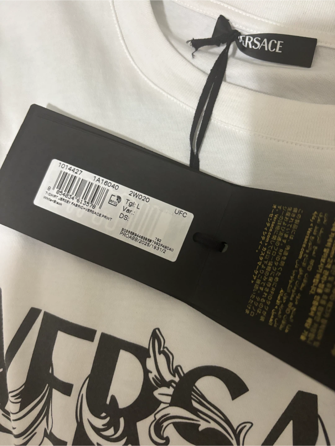 Versace White Logo Graphic T-Shirt – Size Large - photo 4