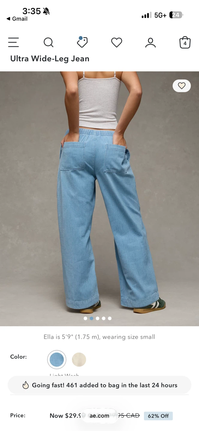 AE Cozy Dreamy Drape Low-Rise Ultra Wide-Leg Jean - photo 2