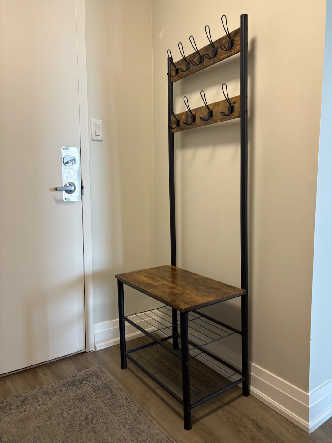 Hall Tree with Bench and Shoe Rack - photo 2