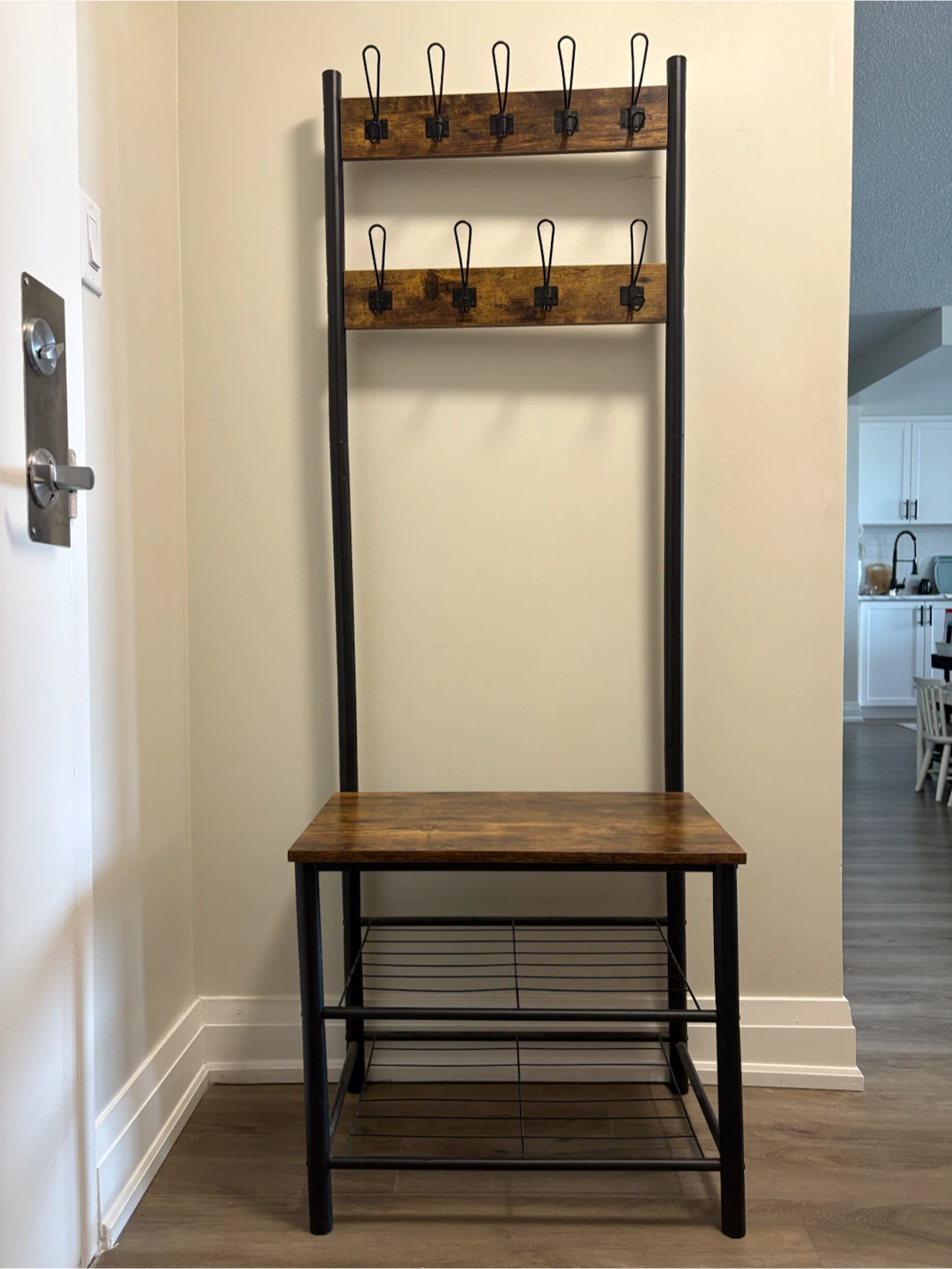 Hall Tree with Bench and Shoe Rack - photo 3