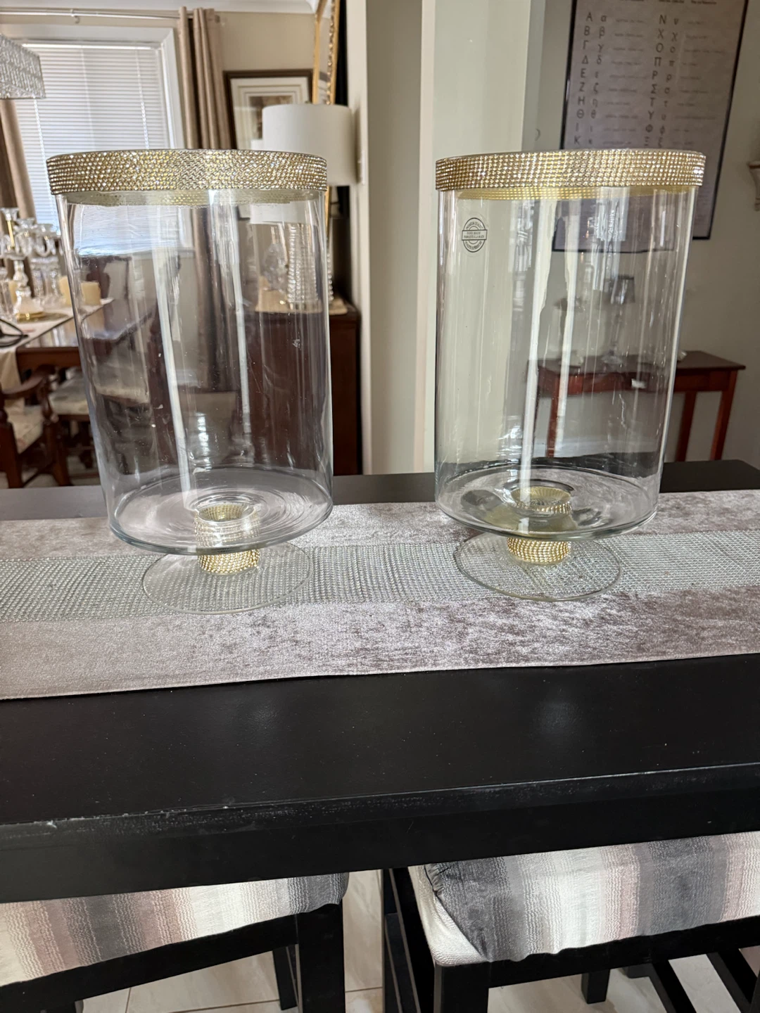 Beautiful Candle Holders / Vases with Gold Trim - photo 2