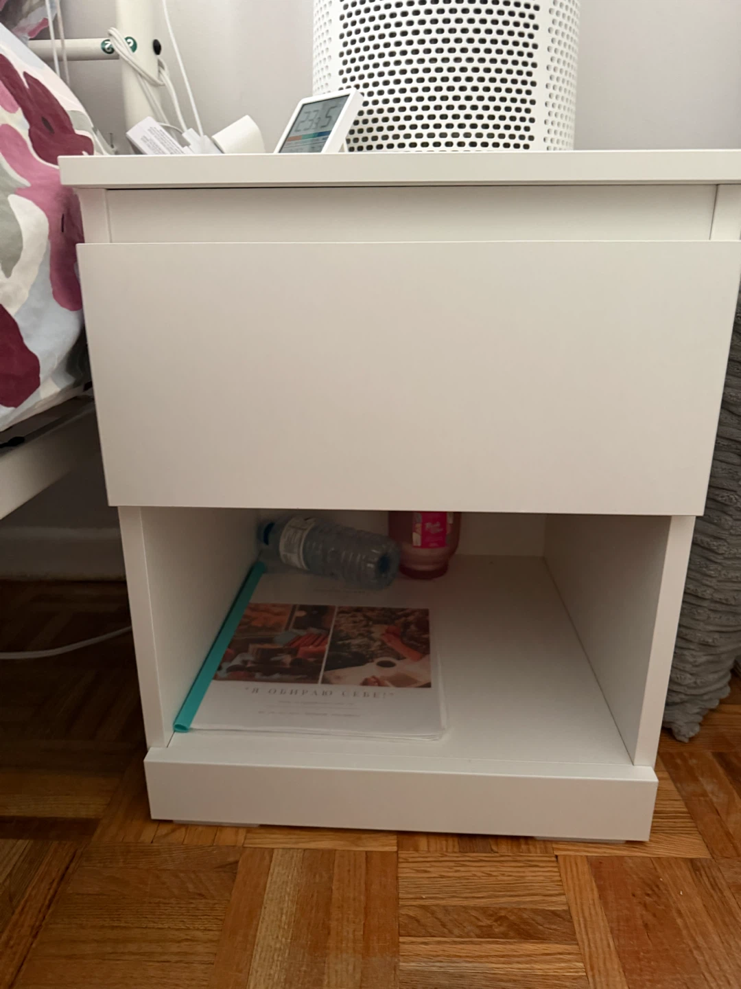 IKEA White Nightstand with Drawer