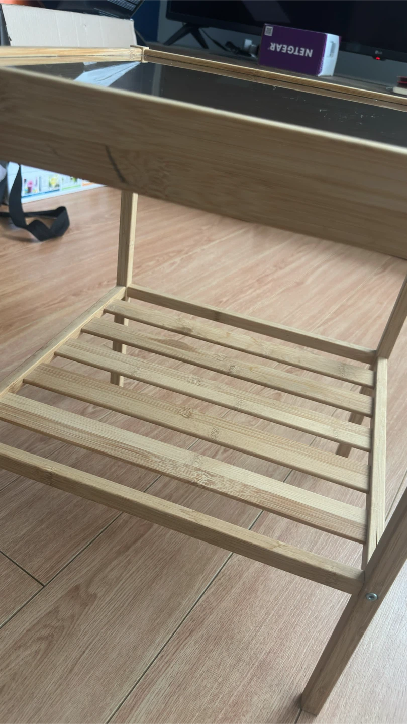 Bamboo and Glass Side Table - photo 3