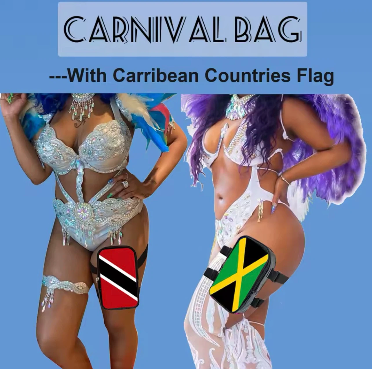 NEW Carnival Bag with Caribbean Flags