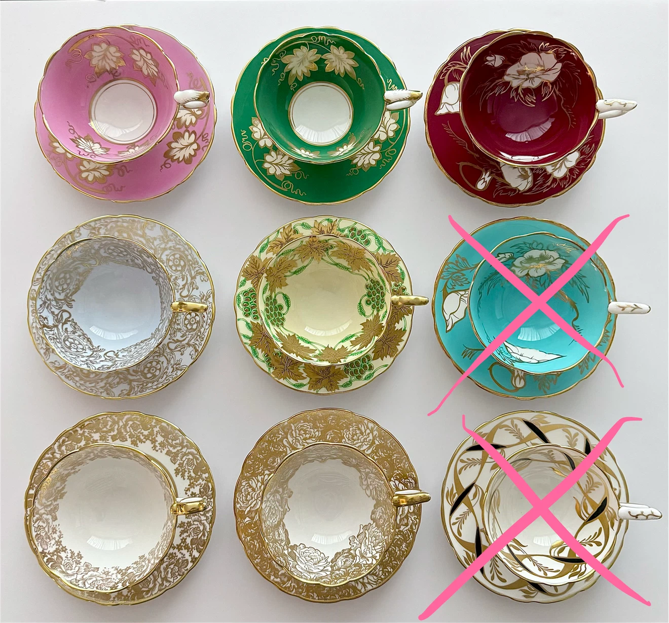 Royal Stafford high-end cabinet teacups