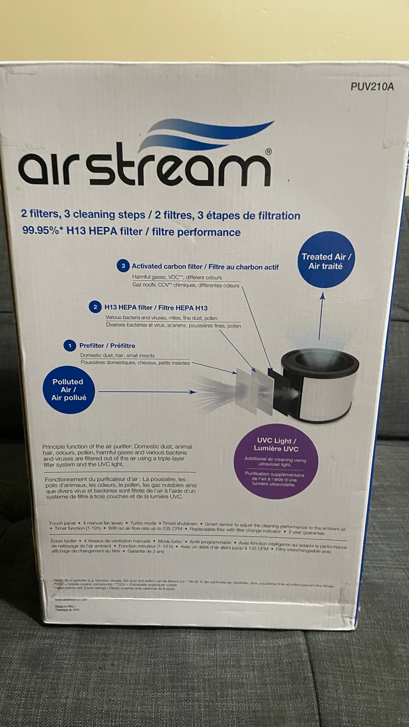 Airstream Portable UVC Air Purifier PUV210A - photo 3