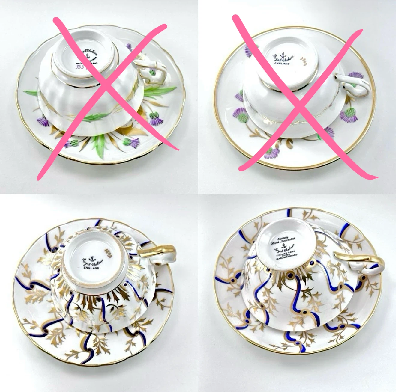 Royal Chelsea teacups (priced per) - photo 4
