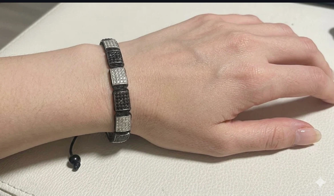 LUXE Geometric Collection Alternating Diamond & Black Bracelet - photo 3