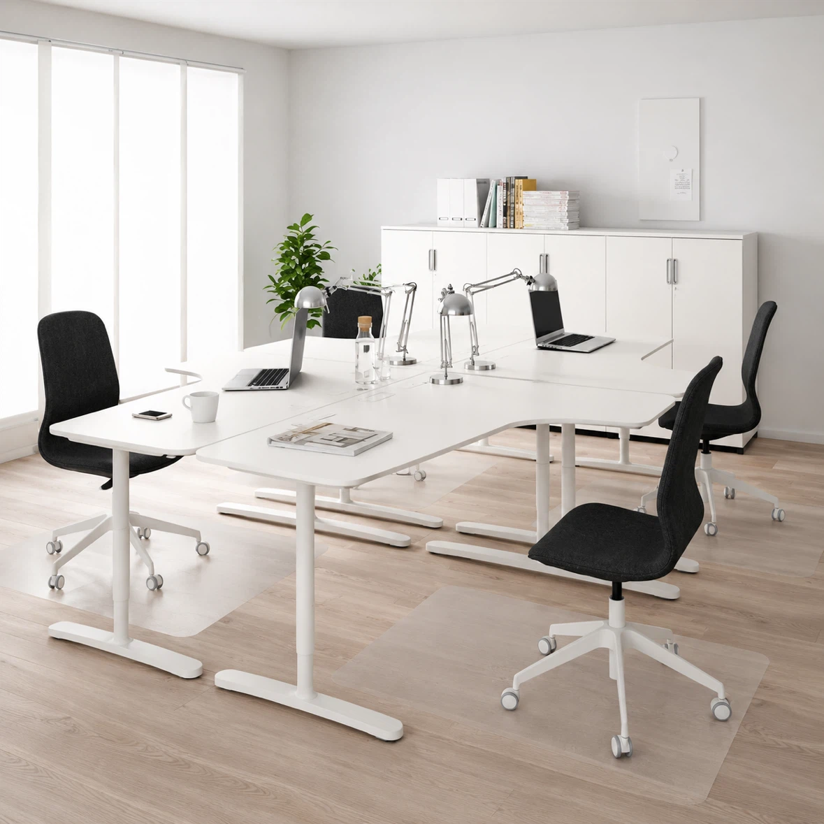 IKEA Bekant L-Shaped White Office Desks - photo 4