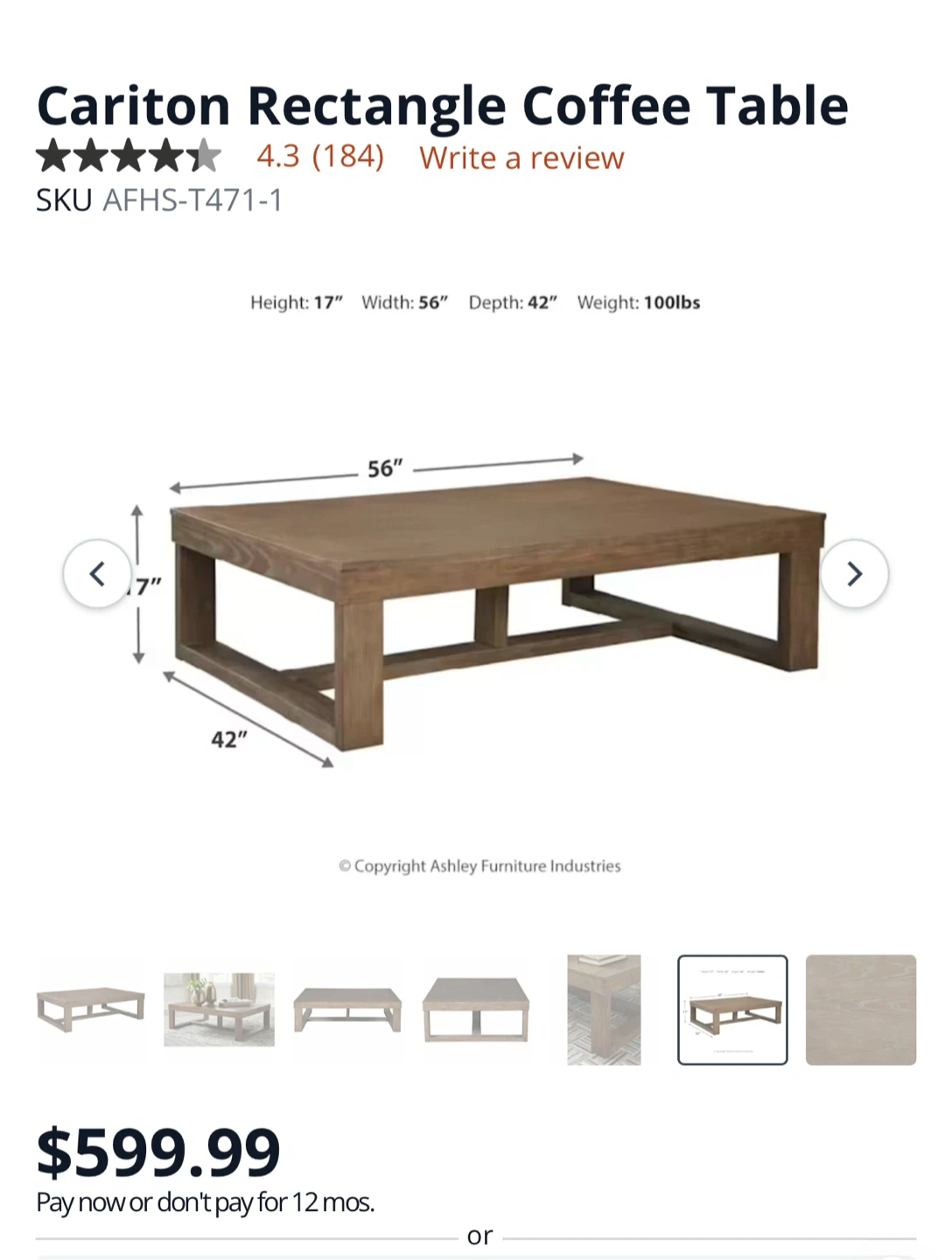 Ashley Carlton Rectangle Coffee Table - photo 4