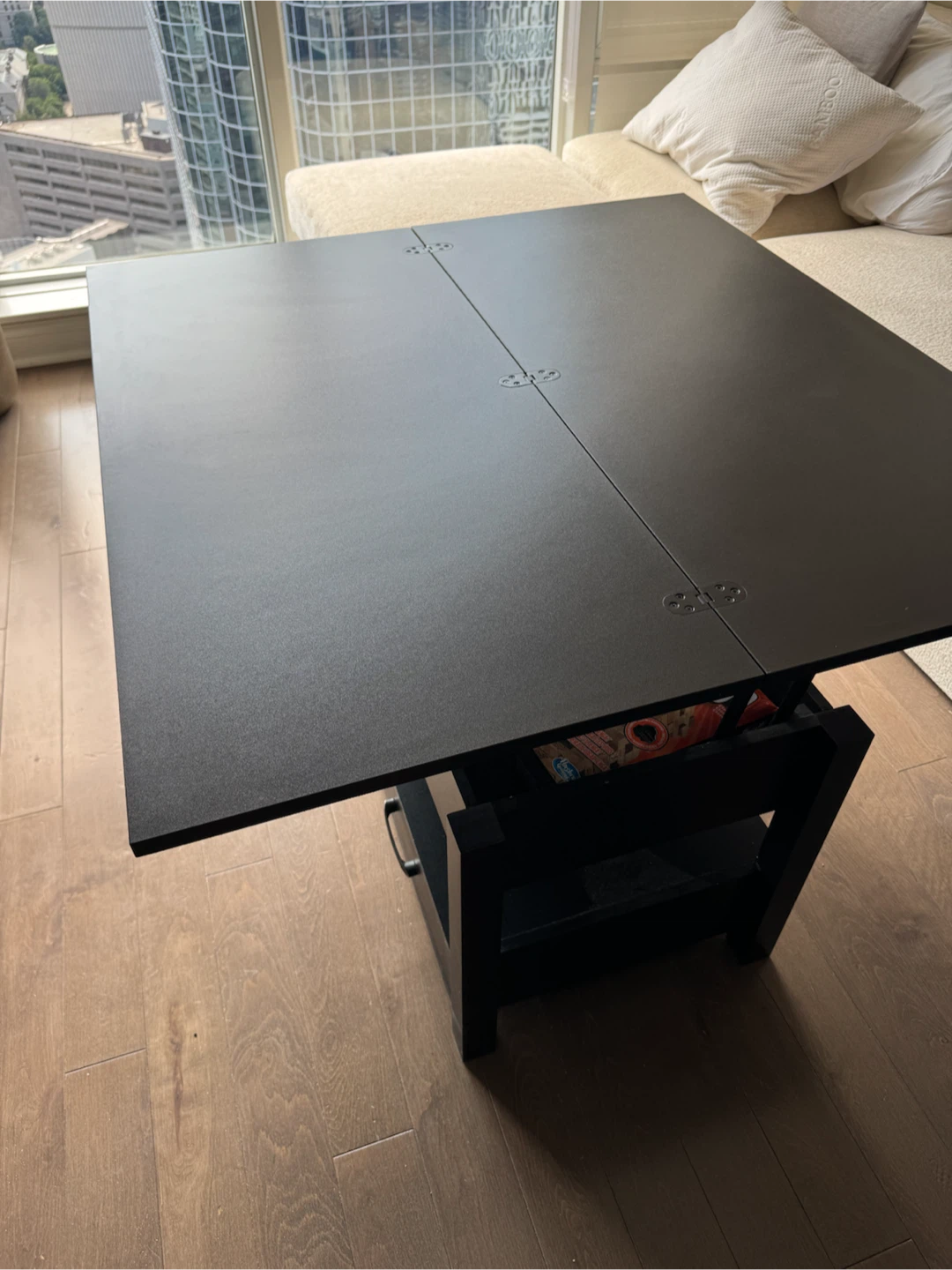 Black Lift-Top Coffee Table with Storage - photo 3