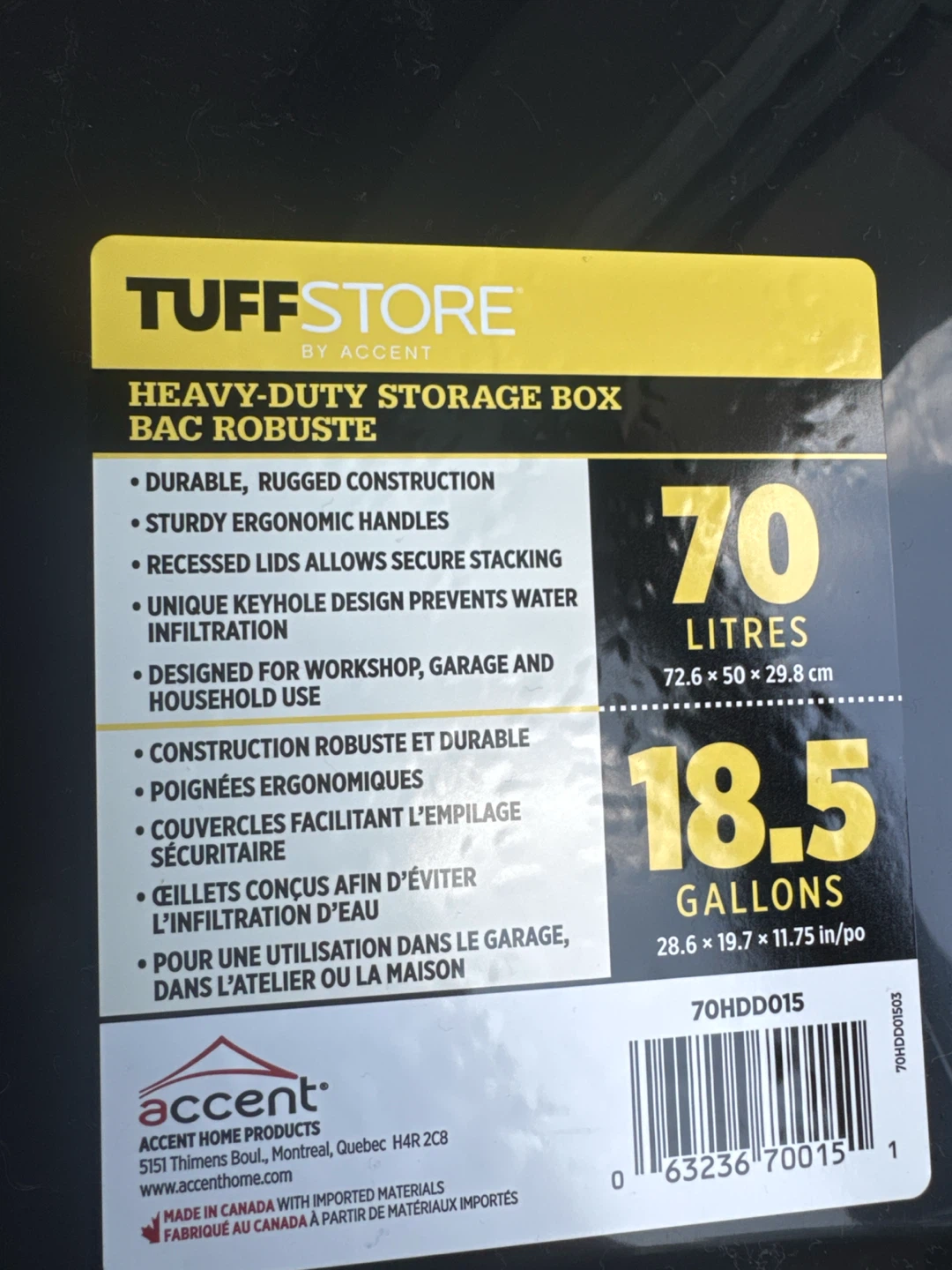 Set of 2 Heavy-Duty Storage Box - 45 & 70 Litres - photo 2