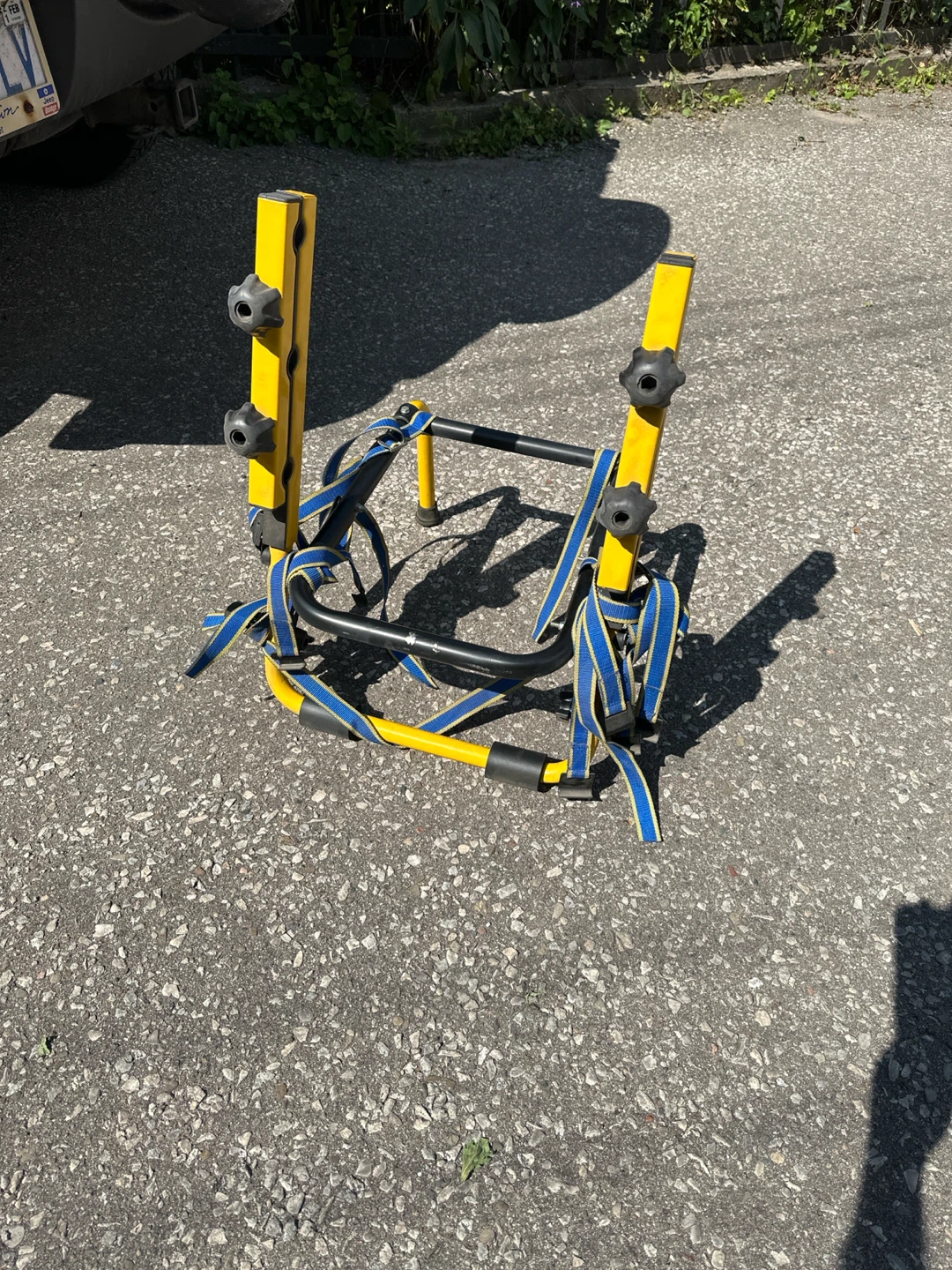 Yellow and Blue Bike Rack