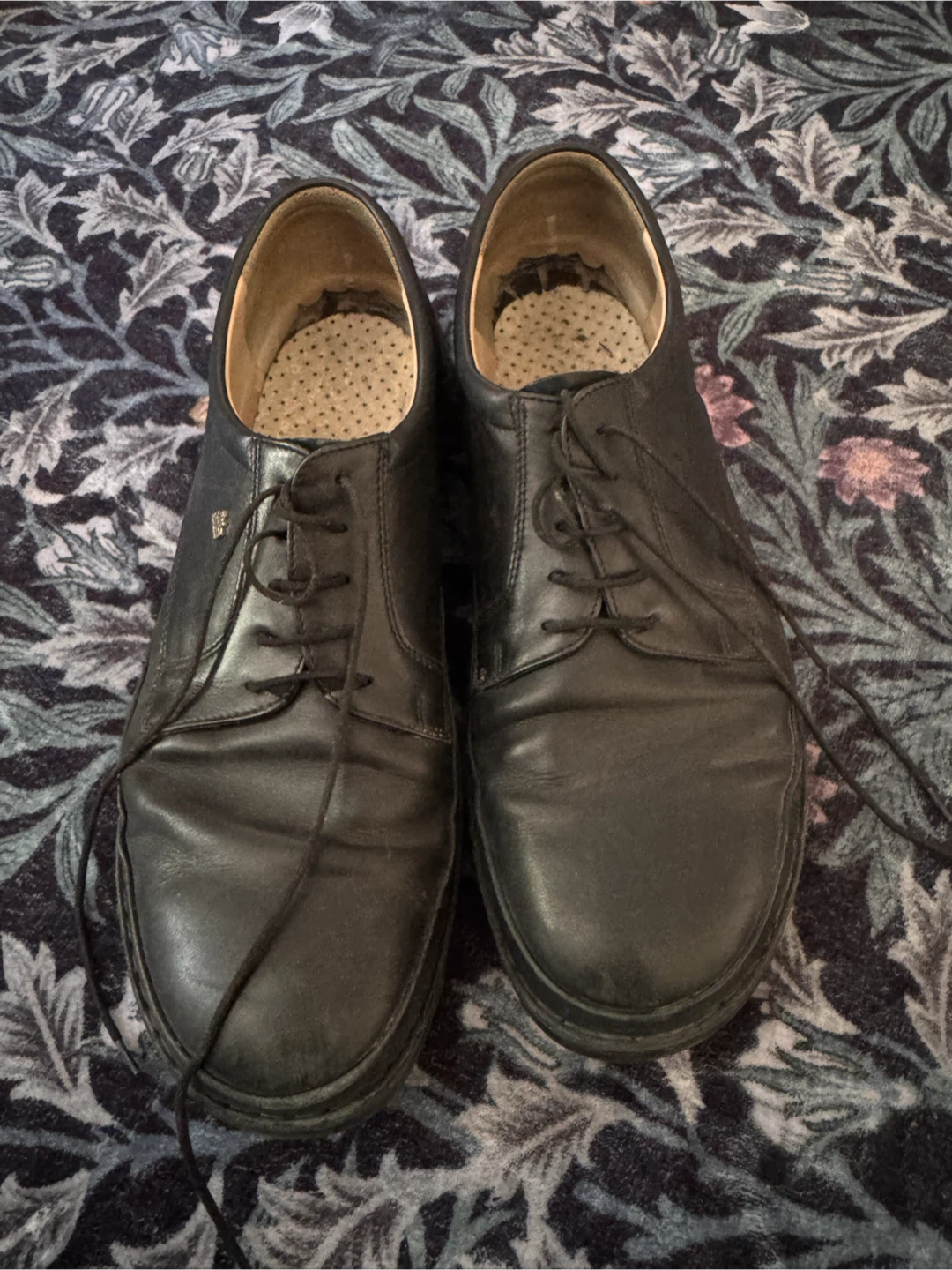 Finn Comfort Men's Black Leather Dress Shoes 10 1/2