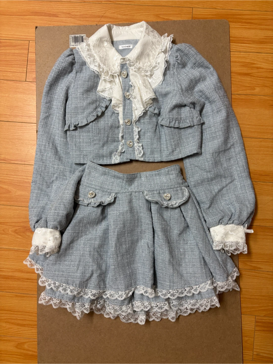 NOÉMIE Light Blue Tweed Cropped 2 Piece Setup