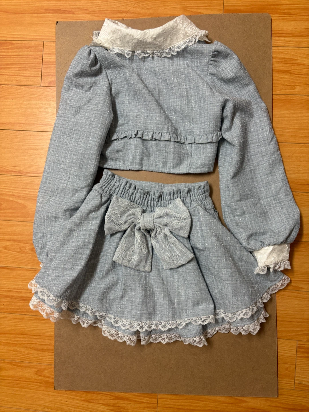 NOÉMIE Light Blue Tweed Cropped 2 Piece Setup - photo 2