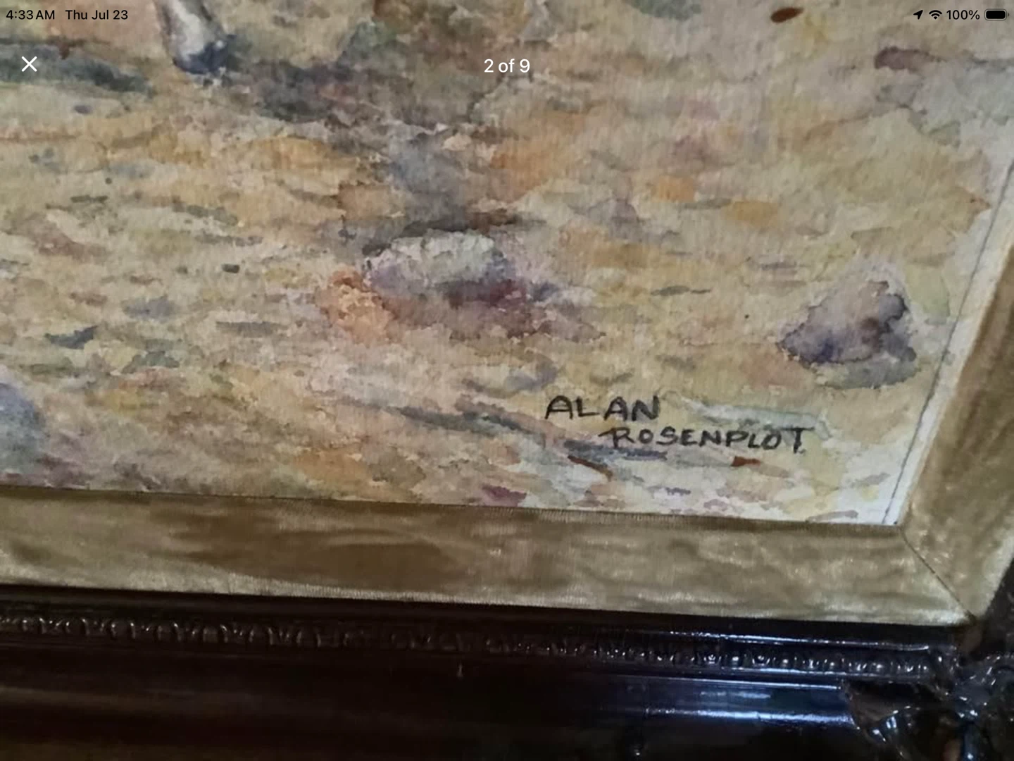 Vtg Watercolour Painting by the Artist Alan Rosenplot 🐞 - photo 2