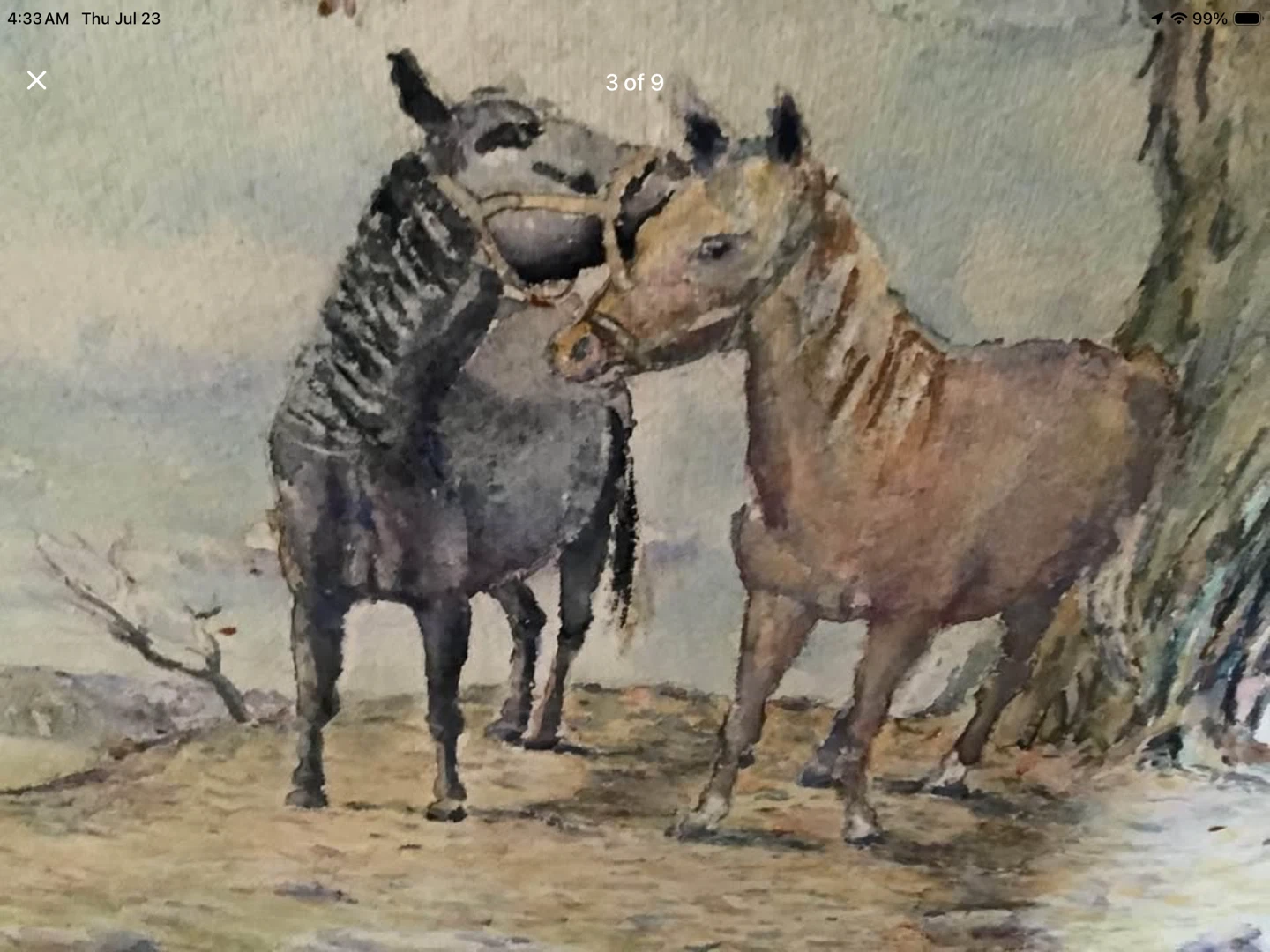 Vtg Watercolour Painting by the Artist Alan Rosenplot 🐞 - photo 3