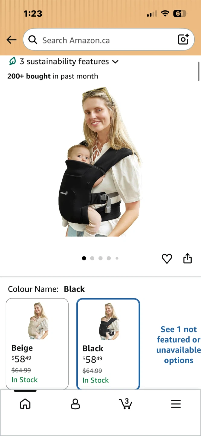 Black Baby Carrier