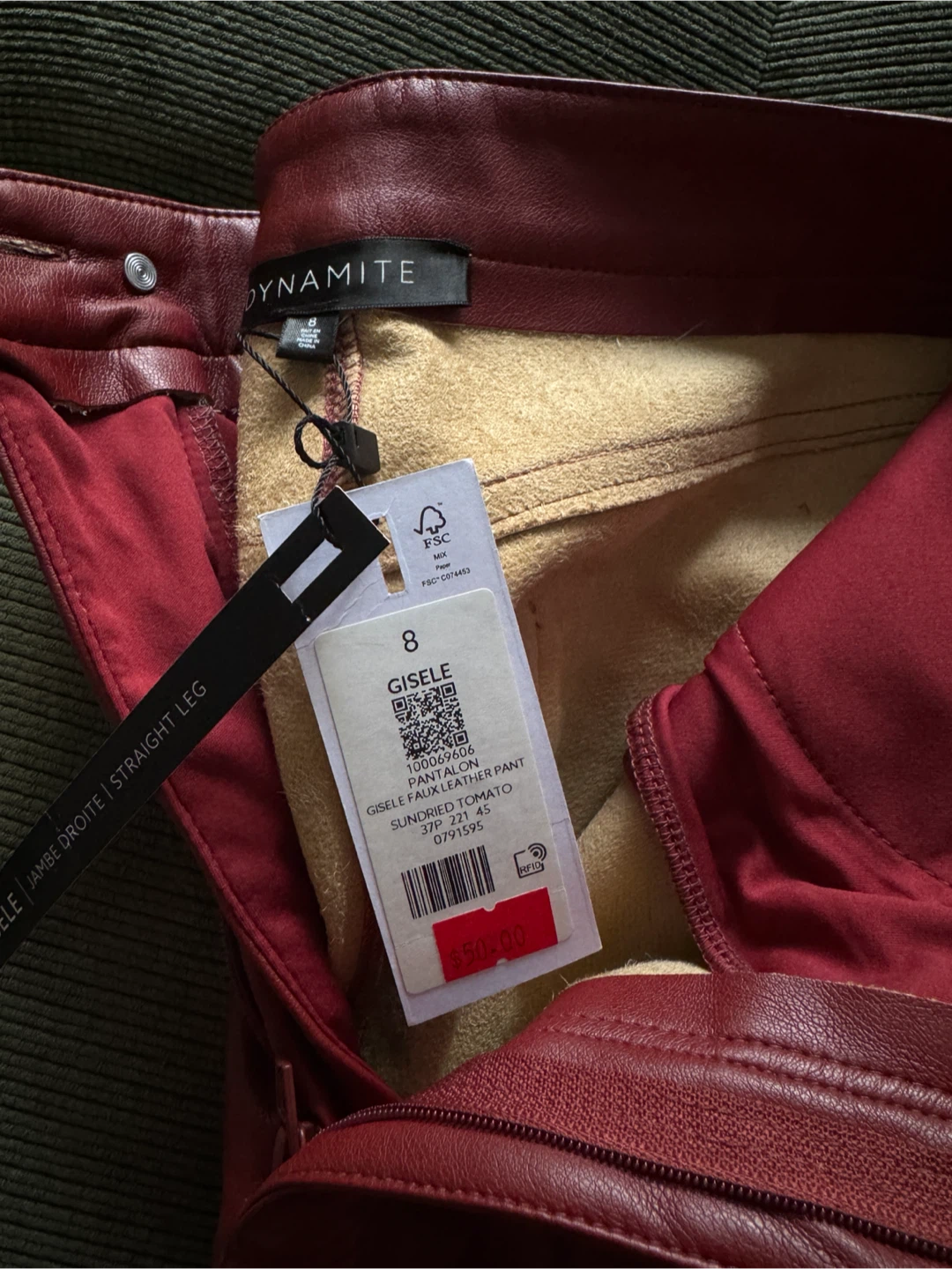 BNWT Dynamite Gisele Faux Leather Pants - photo 2