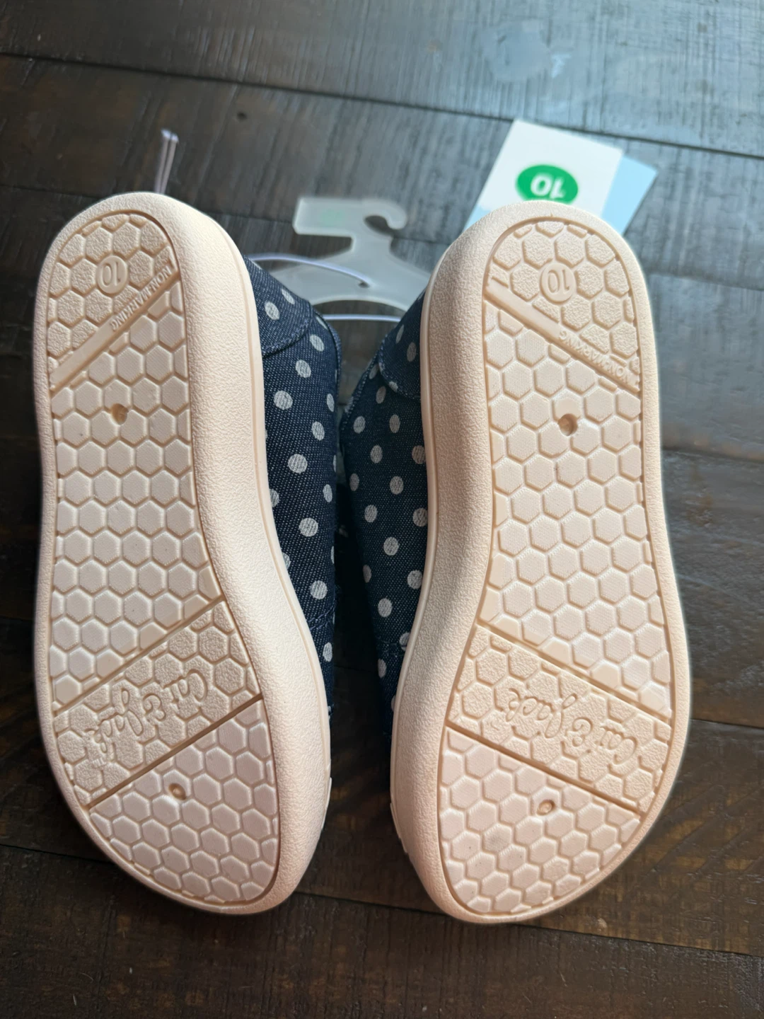 NWT! Cat & Jack Blue Polka Dot Sneakers Size 10 - photo 2