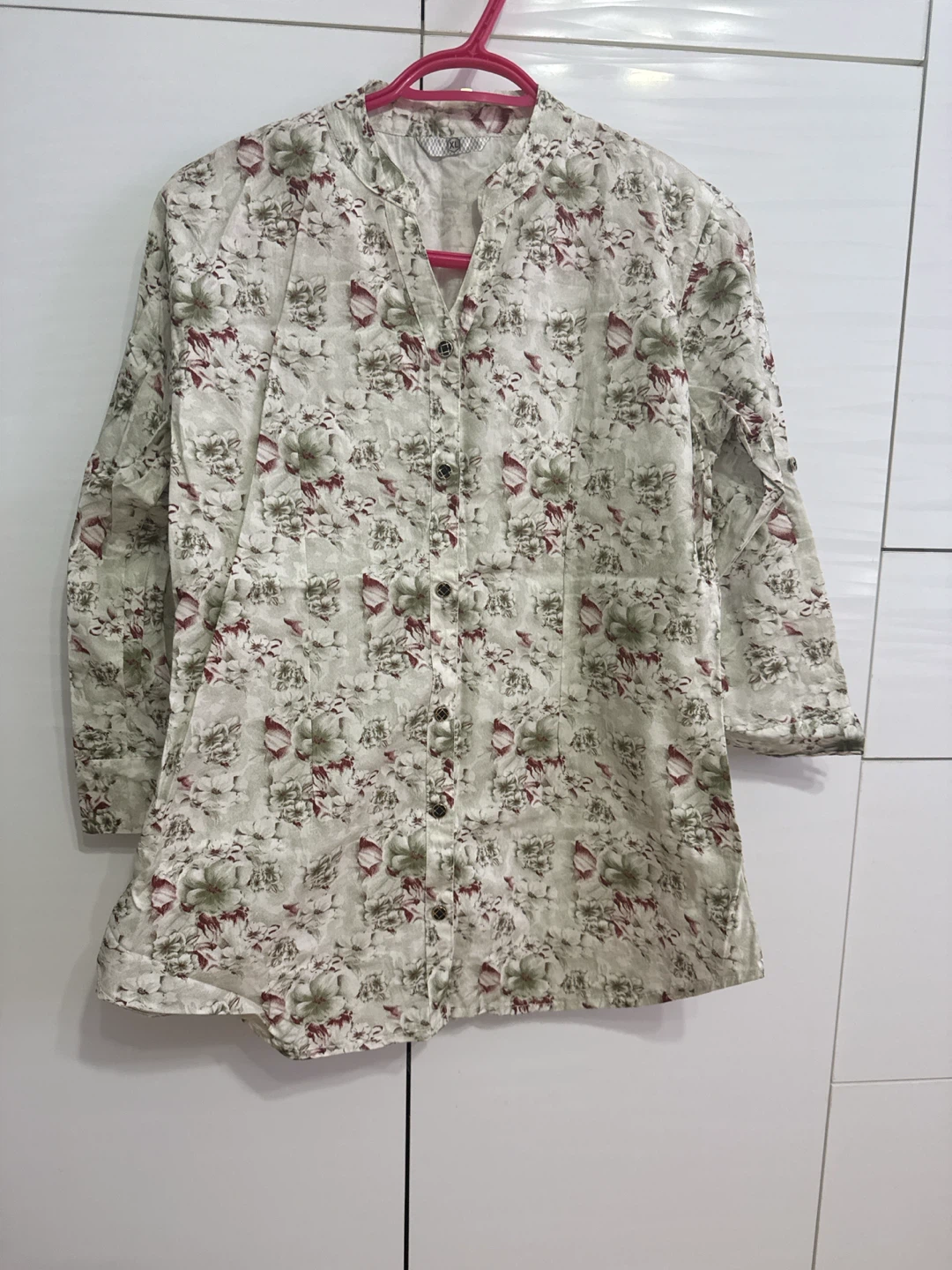 Women's Floral Print Tunic Shirt - Size XL